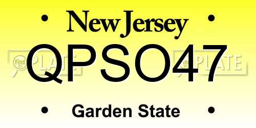 QPSO47 New Jersey License Plate
