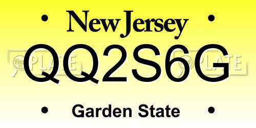 QQ2S6G New Jersey License Plate