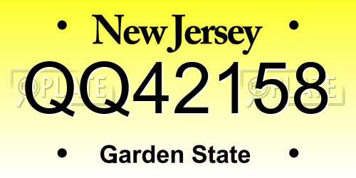 QQ42158 New Jersey License Plate