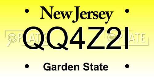 QQ4Z2I New Jersey License Plate