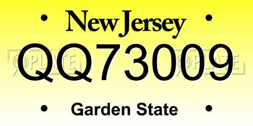 QQ73009 New Jersey License Plate