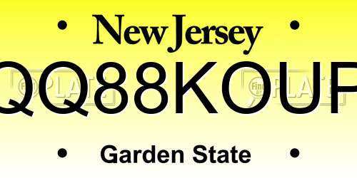 QQ88KOUP New Jersey License Plate