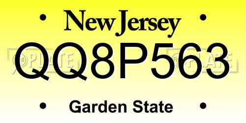QQ8P563 New Jersey License Plate