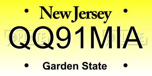 QQ91MIA New Jersey License Plate