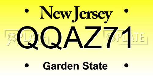 QQAZ71 New Jersey License Plate