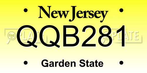 QQB281 New Jersey License Plate