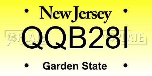 QQB28I New Jersey License Plate