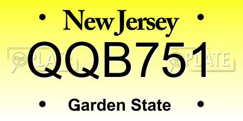 QQB751 New Jersey License Plate