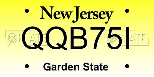 QQB75I New Jersey License Plate