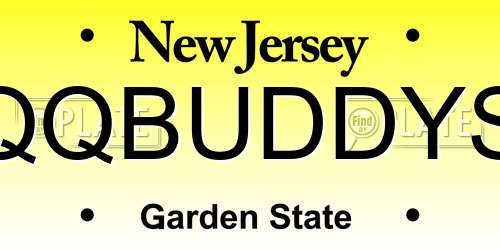 QQBUDDYS New Jersey License Plate
