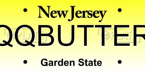 QQBUTTER New Jersey License Plate
