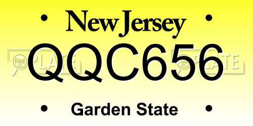 QQC656 New Jersey License Plate