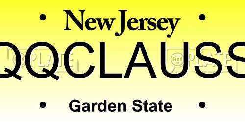 QQCLAUSS New Jersey License Plate
