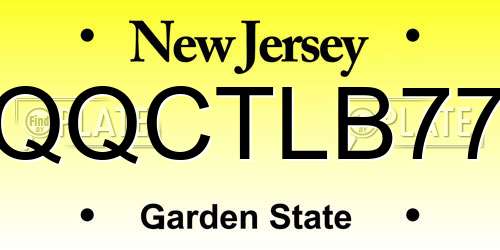 QQCTLB77 New Jersey License Plate