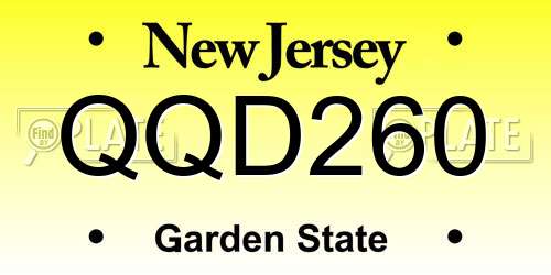 QQD260 New Jersey License Plate
