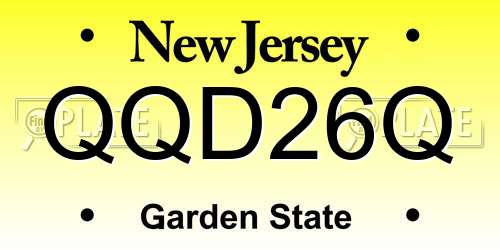 QQD26Q New Jersey License Plate