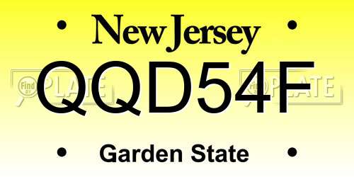 QQD54F New Jersey License Plate