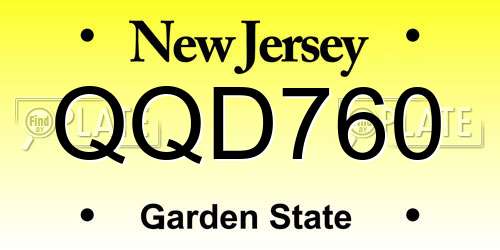 QQD760 New Jersey License Plate