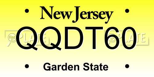 QQDT60 New Jersey License Plate