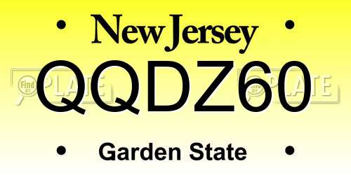 QQDZ60 New Jersey License Plate
