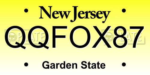 QQFOX87 New Jersey License Plate