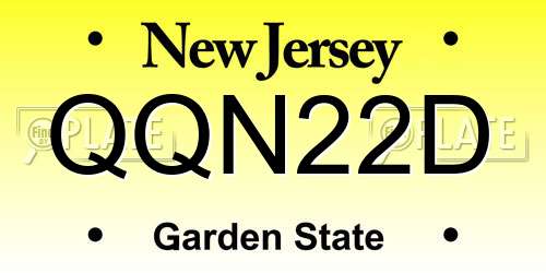 QQN22D New Jersey License Plate