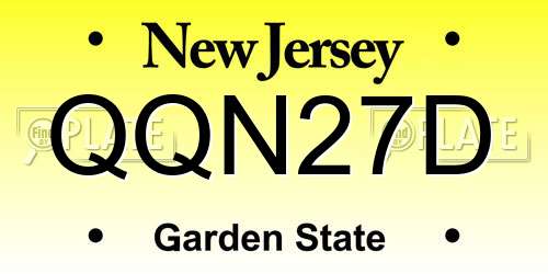 QQN27D New Jersey License Plate