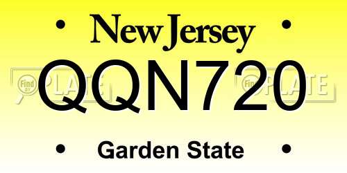 QQN720 New Jersey License Plate