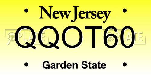 QQOT60 New Jersey License Plate