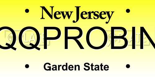 QQPROBIN New Jersey License Plate