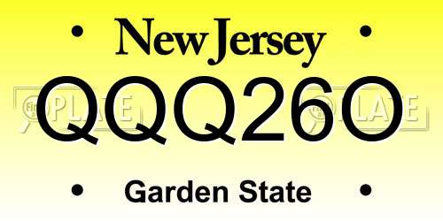 QQQ26O New Jersey License Plate