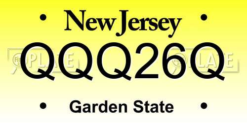QQQ26Q New Jersey License Plate