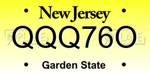 QQQ76O New Jersey License Plate