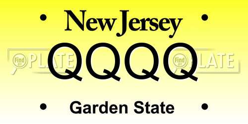 QQQQ New Jersey License Plate