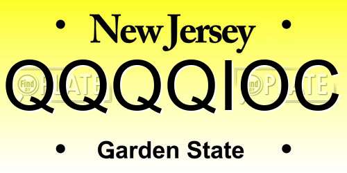 QQQQIOC New Jersey License Plate