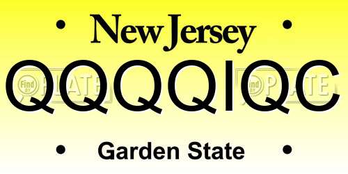 QQQQIQC New Jersey License Plate