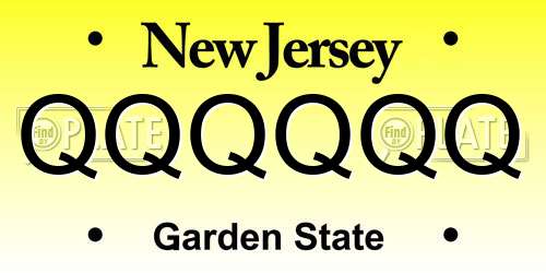 QQQQQQ New Jersey License Plate