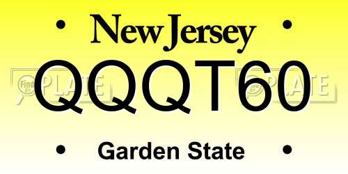 QQQT60 New Jersey License Plate