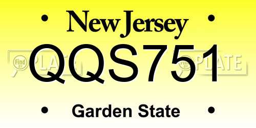 QQS751 New Jersey License Plate