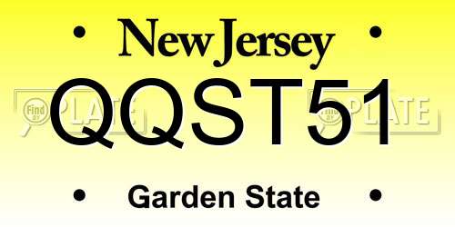 QQST51 New Jersey License Plate