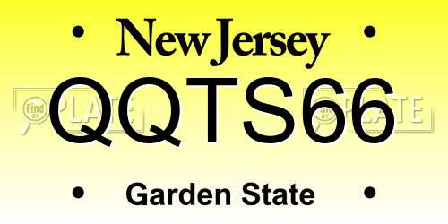 QQTS66 New Jersey License Plate