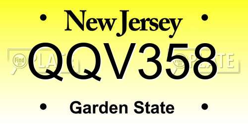 QQV358 New Jersey License Plate