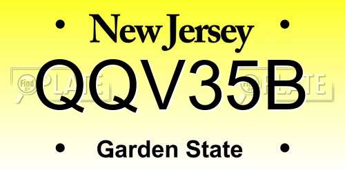 QQV35B New Jersey License Plate