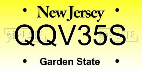 QQV35S New Jersey License Plate