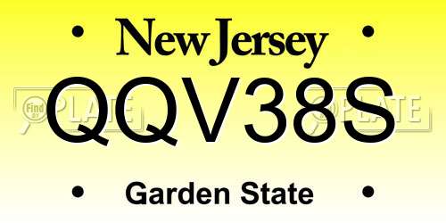 QQV38S New Jersey License Plate