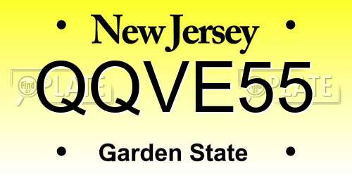 QQVE55 New Jersey License Plate