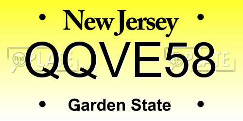 QQVE58 New Jersey License Plate