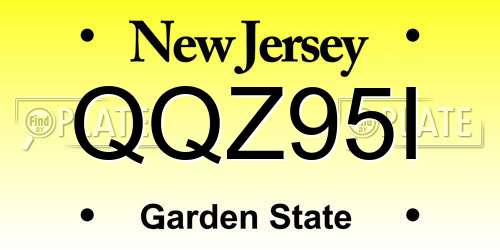QQZ95I New Jersey License Plate