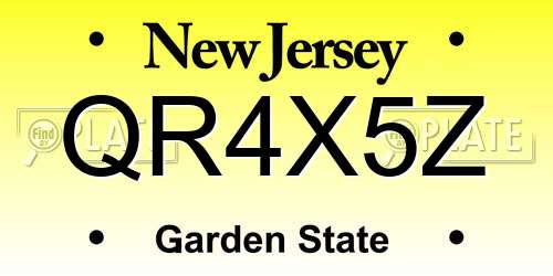 QR4X5Z New Jersey License Plate
