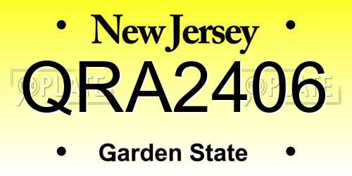 QRA2406 New Jersey License Plate